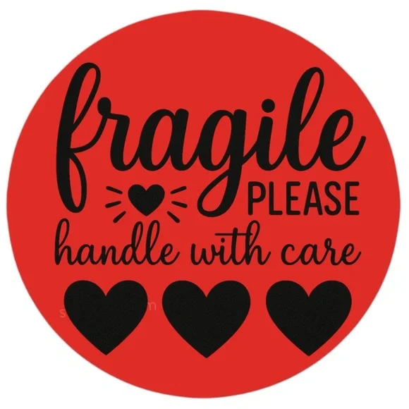 Fragile Handle With Care Stickers – 2" Round Labels – 100 PCS – 15 Color Options - Picture 8 of 15